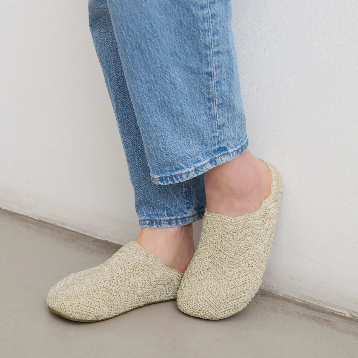 Bolinas Ripple Clog - Hand Crochet - Natural Ripple