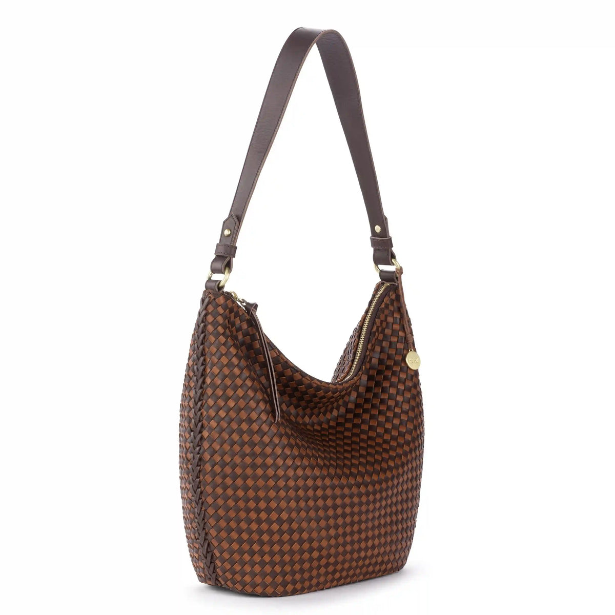 Sequoia Hobo - Leather - Woven Mahogany Cognac