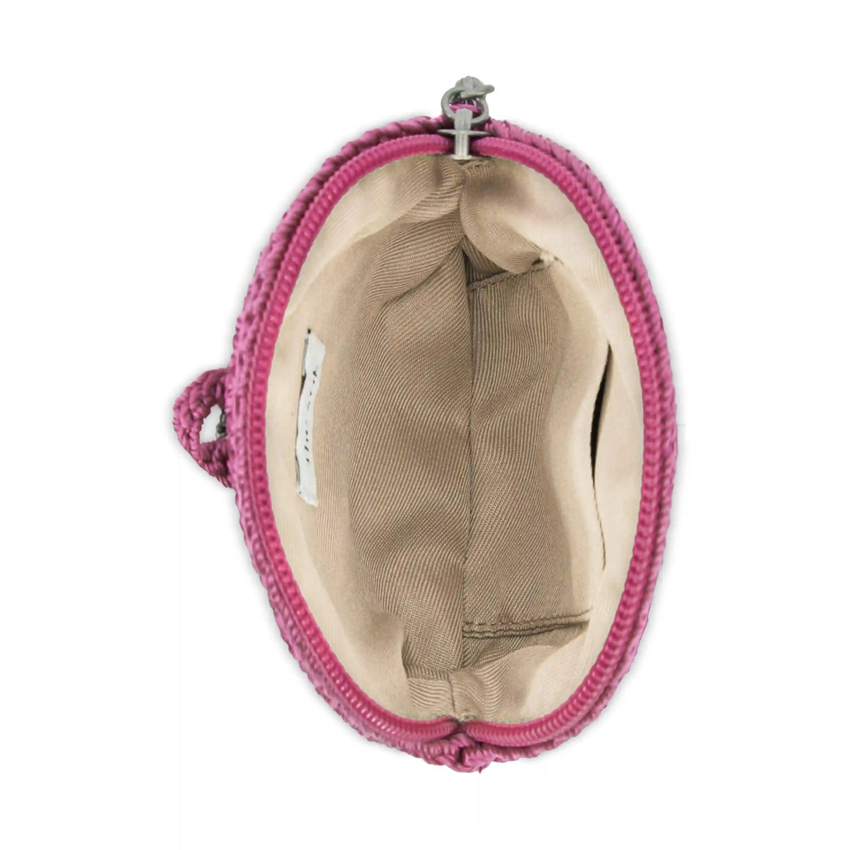 Circle Coin Pouch - Hand Crochet - Radiant Orchid Aubergine Heart