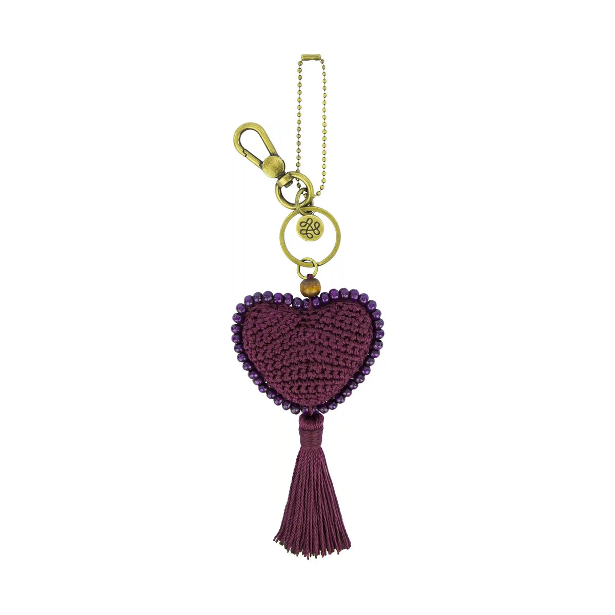 Yarnicharmz Dangle - Hand Crochet - Black Cherry Heart