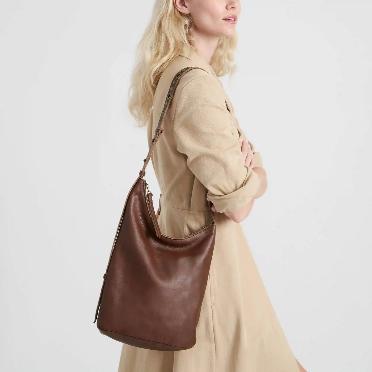 Tess Bucket - Leather - Whiskey Belt