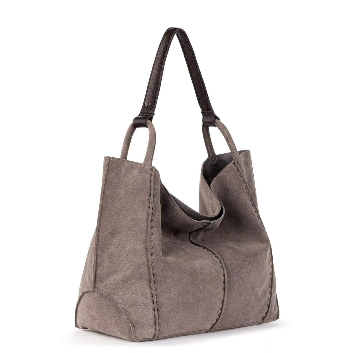 Los Feliz Large Tote - Leather - Mushroom Suede