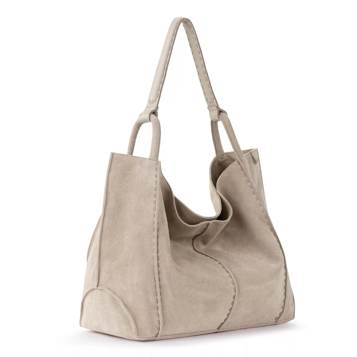 Los Feliz Large Tote - Leather - Sand Suede