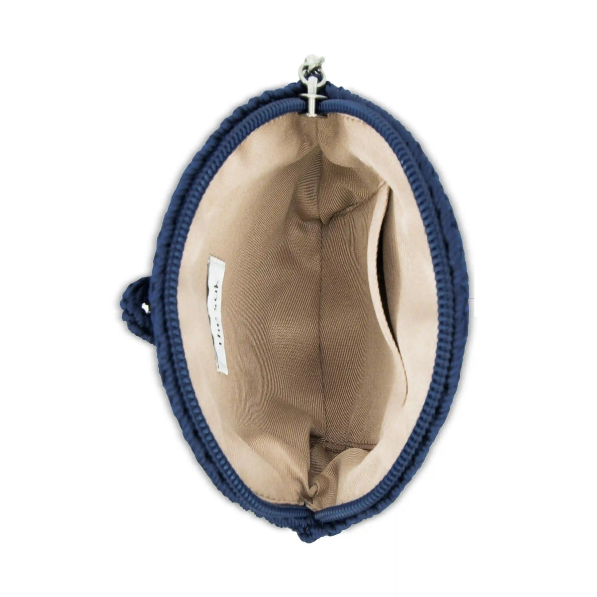 Circle Coin Pouch - Hand Crochet - Denim Maritime Heart