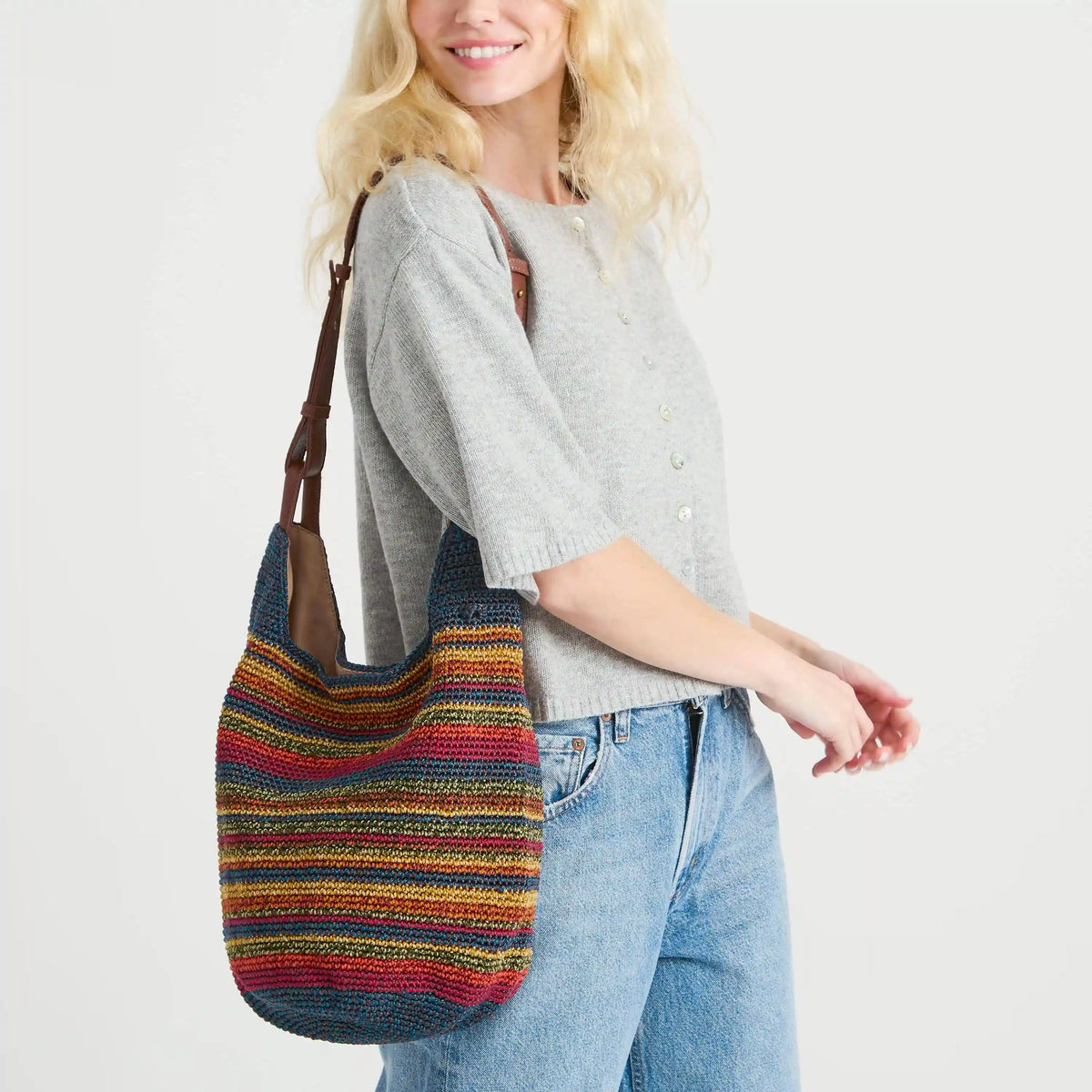 Los Feliz 120 Hobo - Hand Crochet - Woodland Stripe