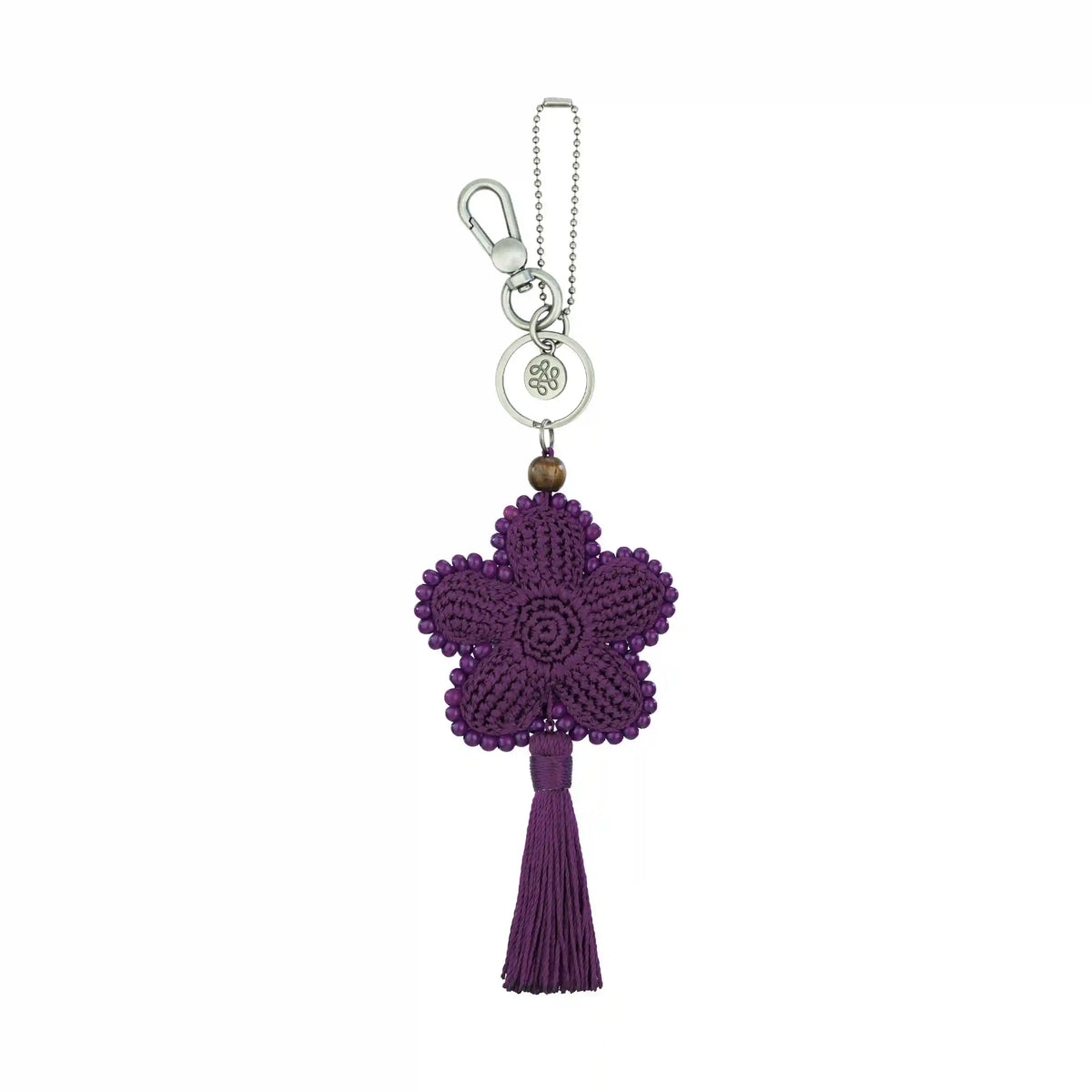 Yarnicharmz Dangle - Hand Crochet - Aubergine Flower