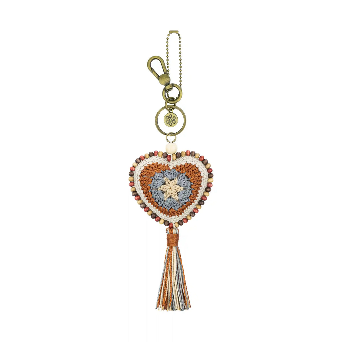 Yarnicharmz Dangle - Hand Crochet - Persimmon Patch Heart