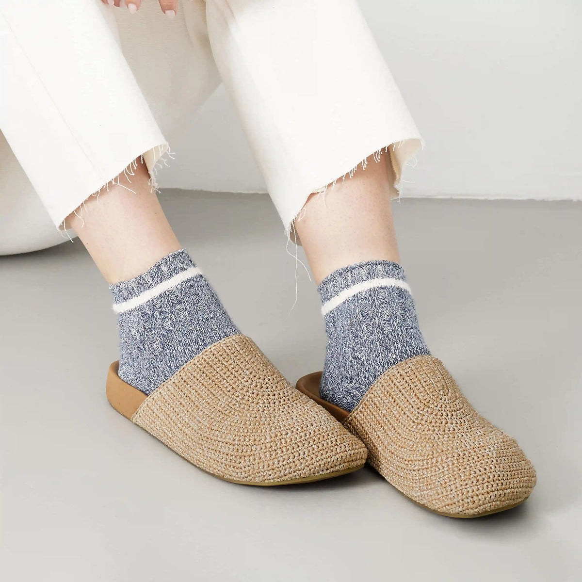 Bolinas Clog - Hand Crochet - Bamboo Static