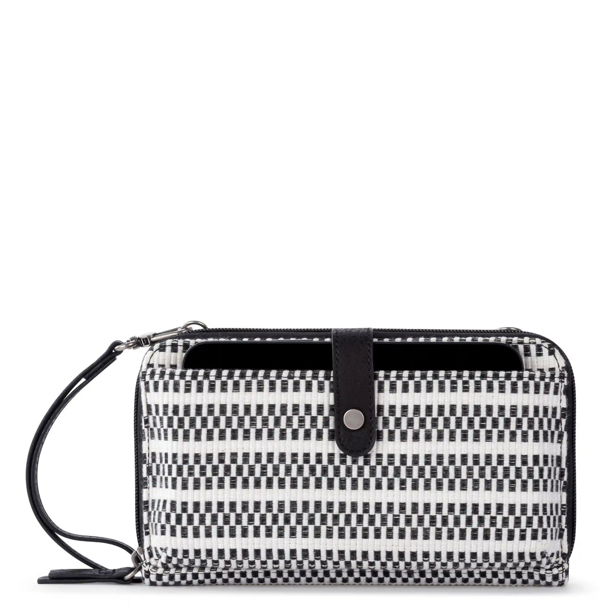 Smartphone Wallet - Straw - Black and White Woven