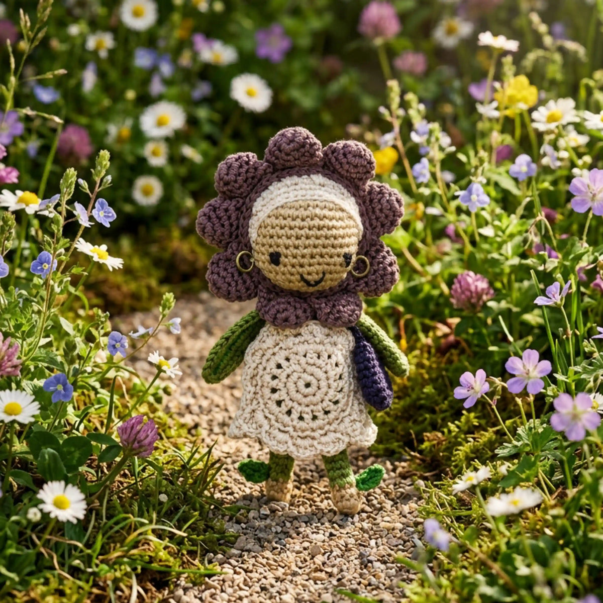 Sunbudz Sunflower Dangle - Hand Crochet - Estee