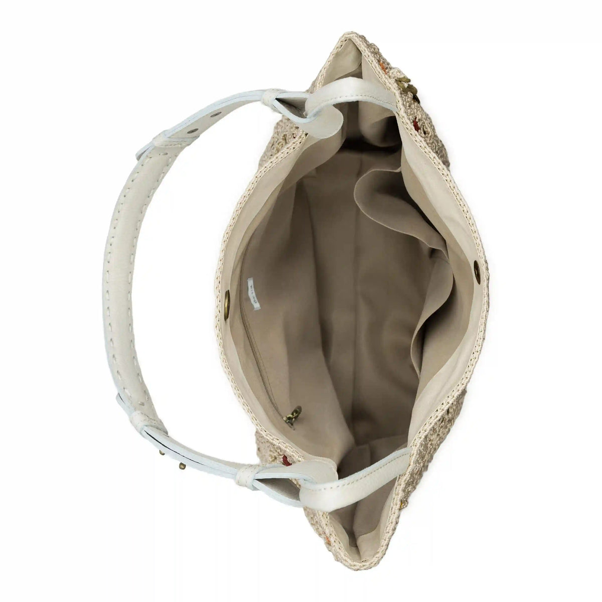 Los Feliz Medium Tote - Hand Crochet - Natural Multi Flowers