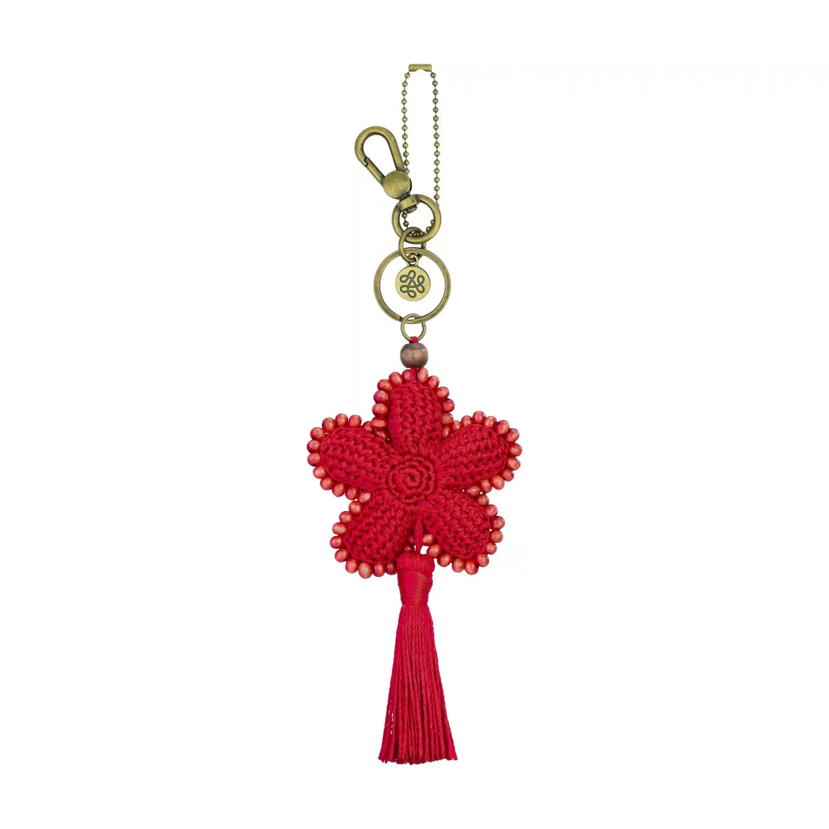 Yarnicharmz Dangle - Hand Crochet - Scarlet Flower