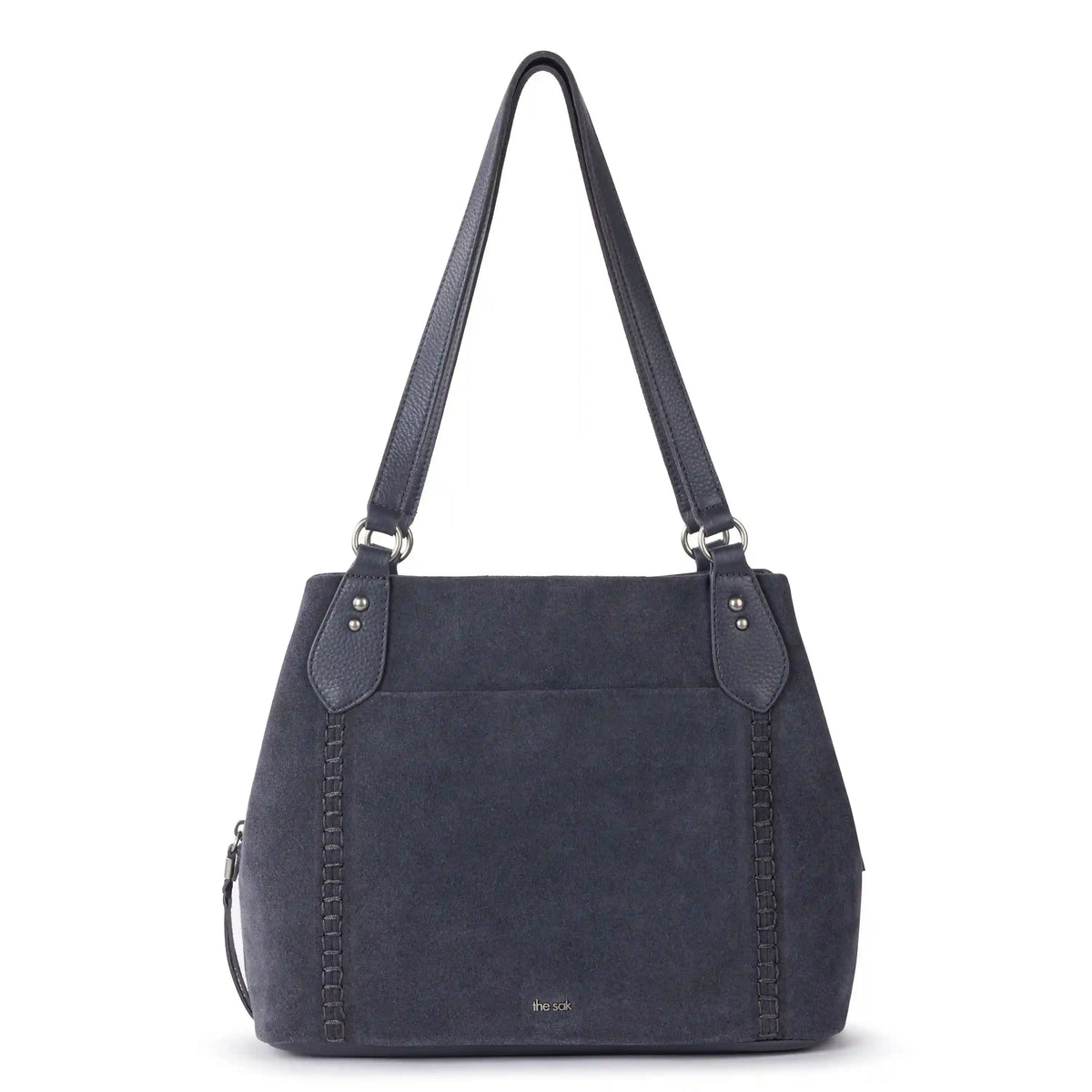 Melrose Satchel - Leather - Storm Grey Suede