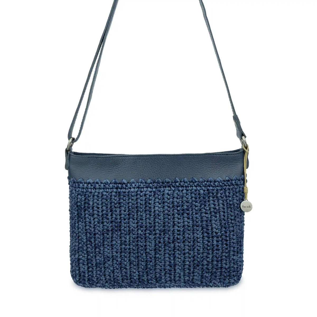 Melrose Crossbody - Hand Crochet - Denim Tonal Straw