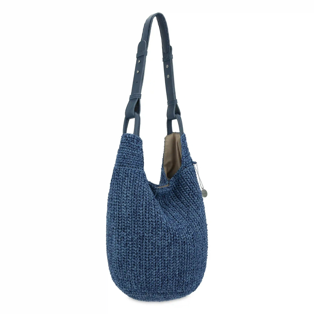 Los Feliz 120 Hobo - Hand Crochet - Denim Tonal Straw