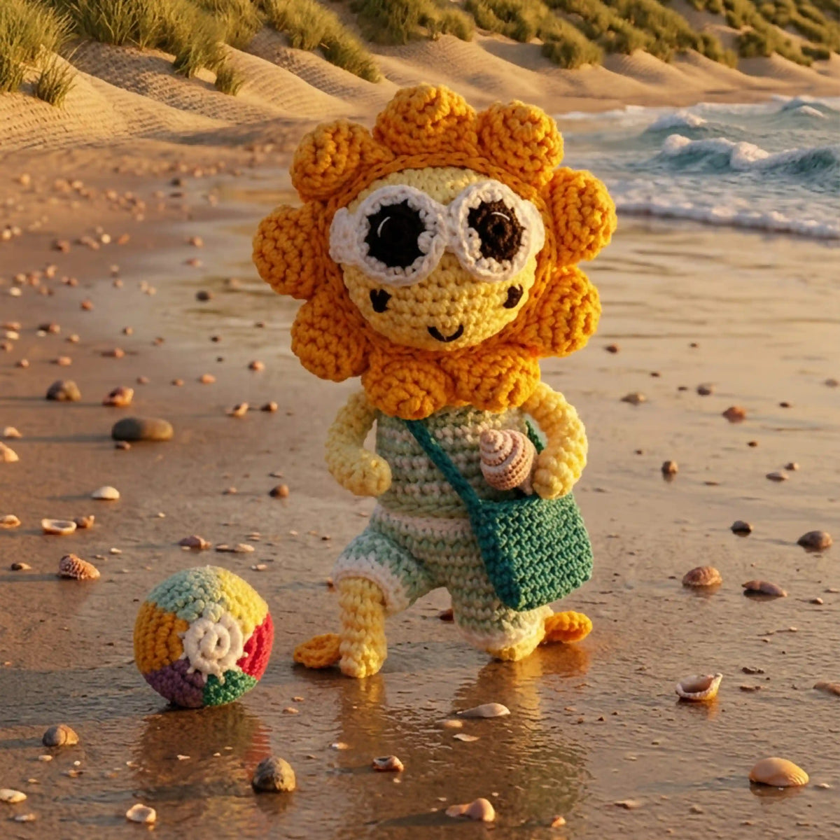 Sunbudz Sunflower Dangle - Hand Crochet - Shellee
