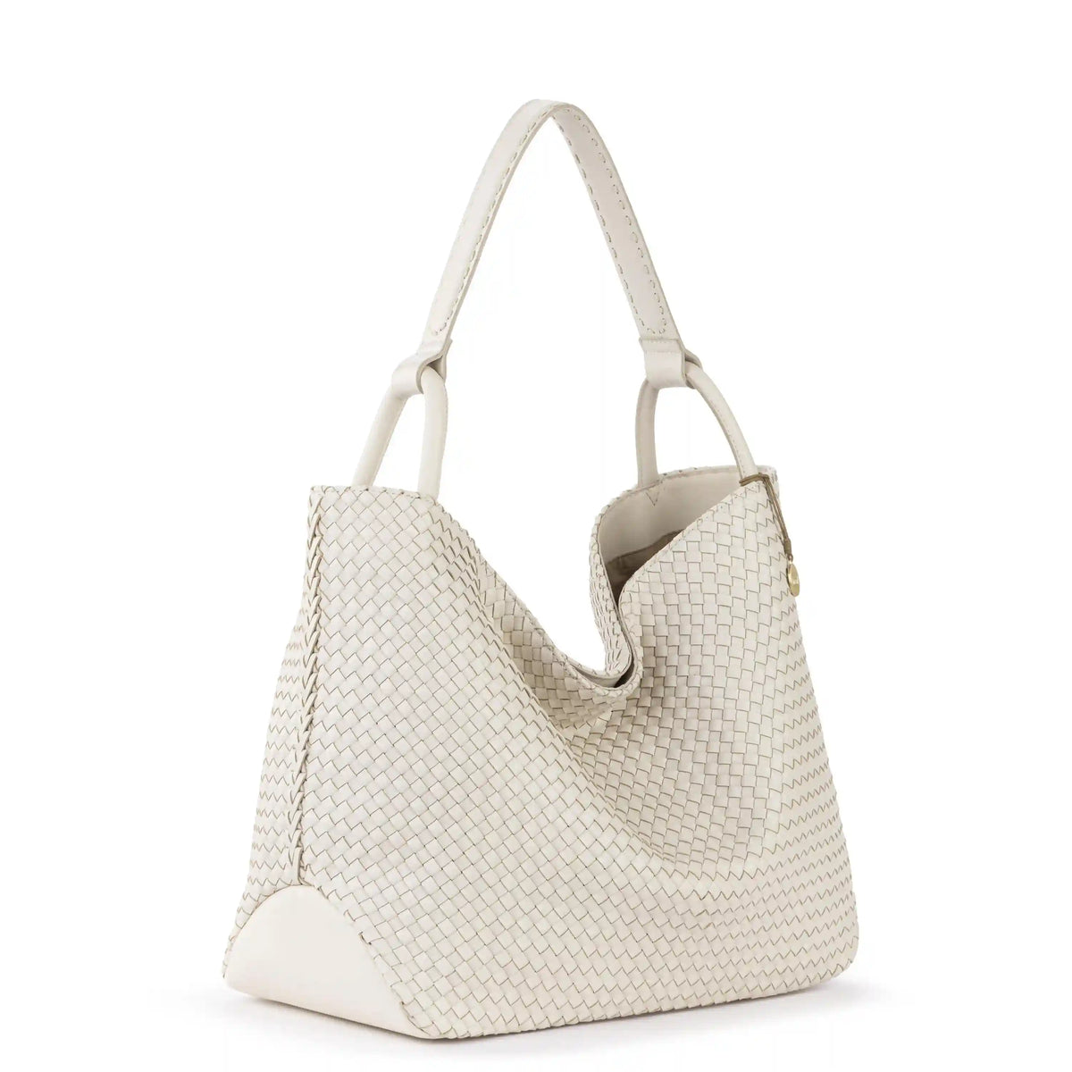 Los Feliz Large Tote - Leather - Stone Woven