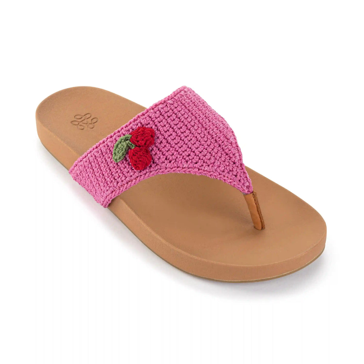 Everly Sandal - Hand Crochet - Pink Cherries