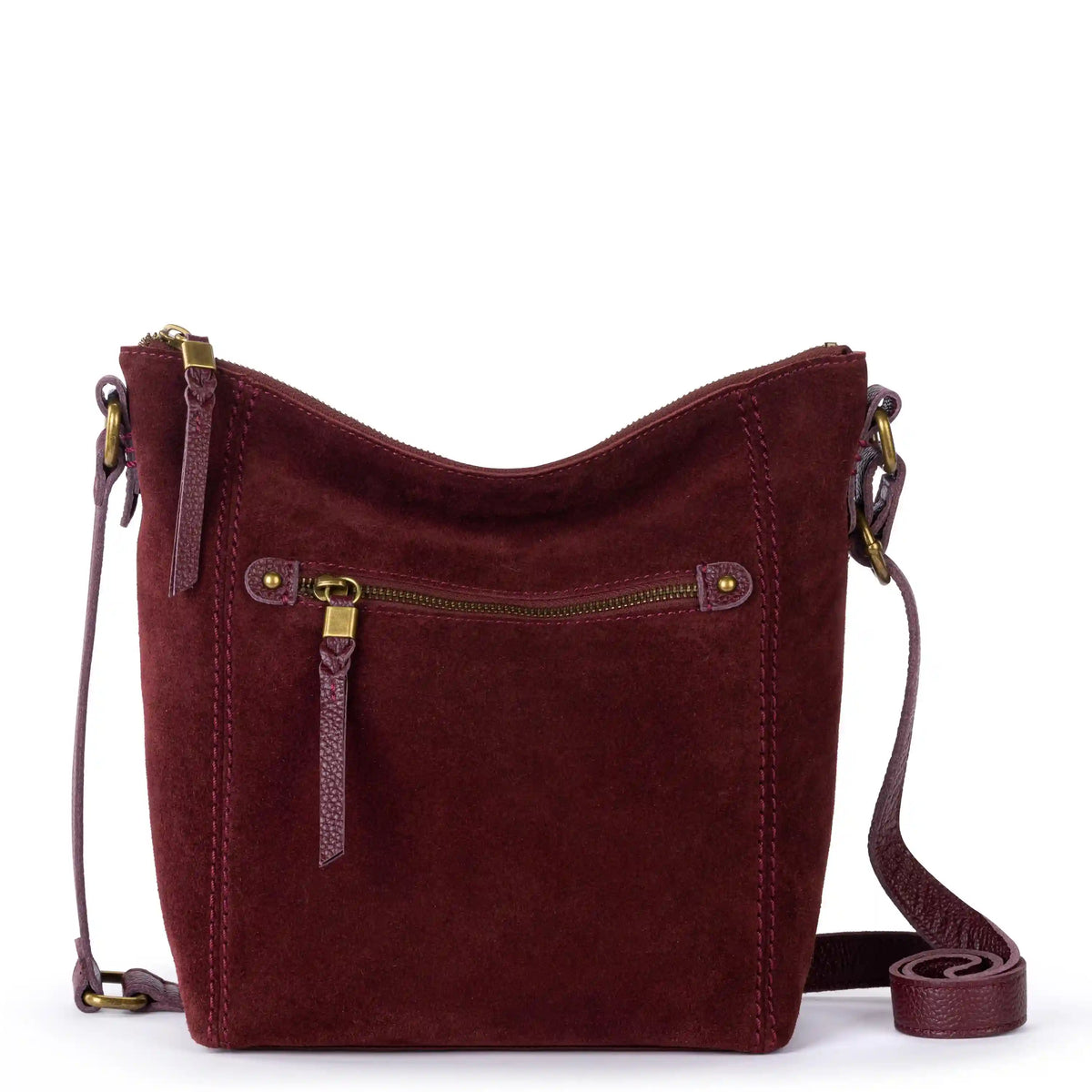 Ashland Crossbody - Leather - Black Cherry Suede
