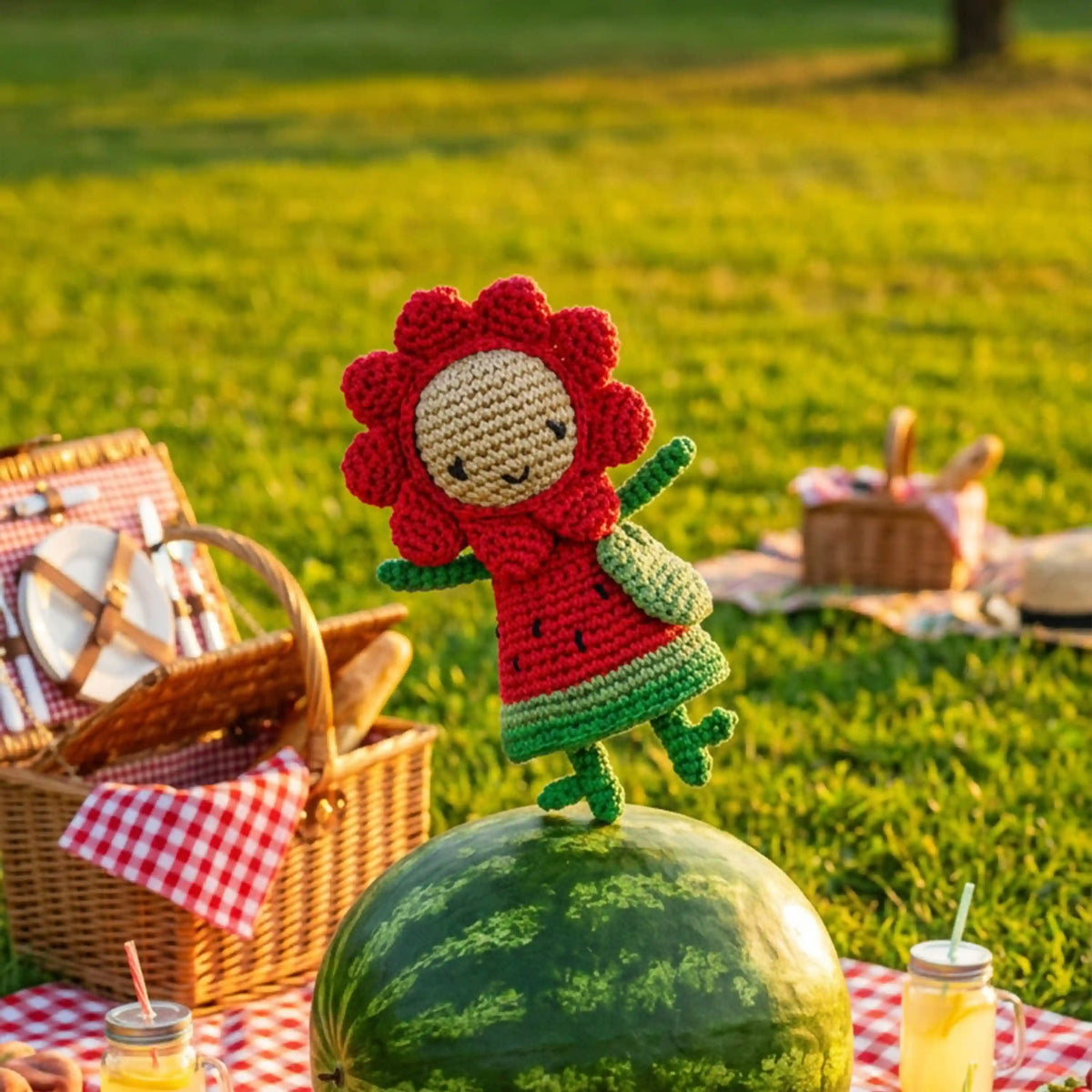 Sunbudz Sunflower Dangle - Hand Crochet - Melonee