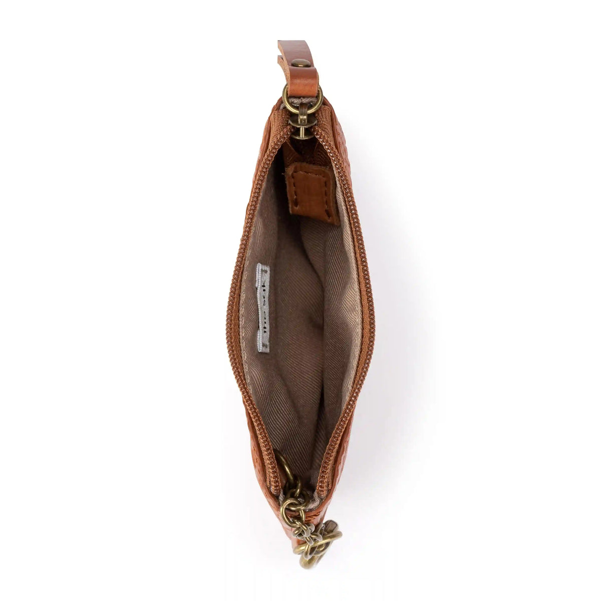 Cypress Small Card Wallet - Leather - Tobacco Floral Embossed