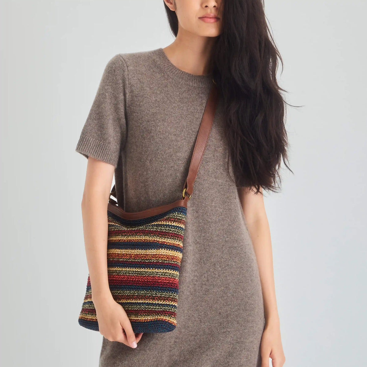 Lucia Crossbody - Hand Crochet - Woodland Stripe