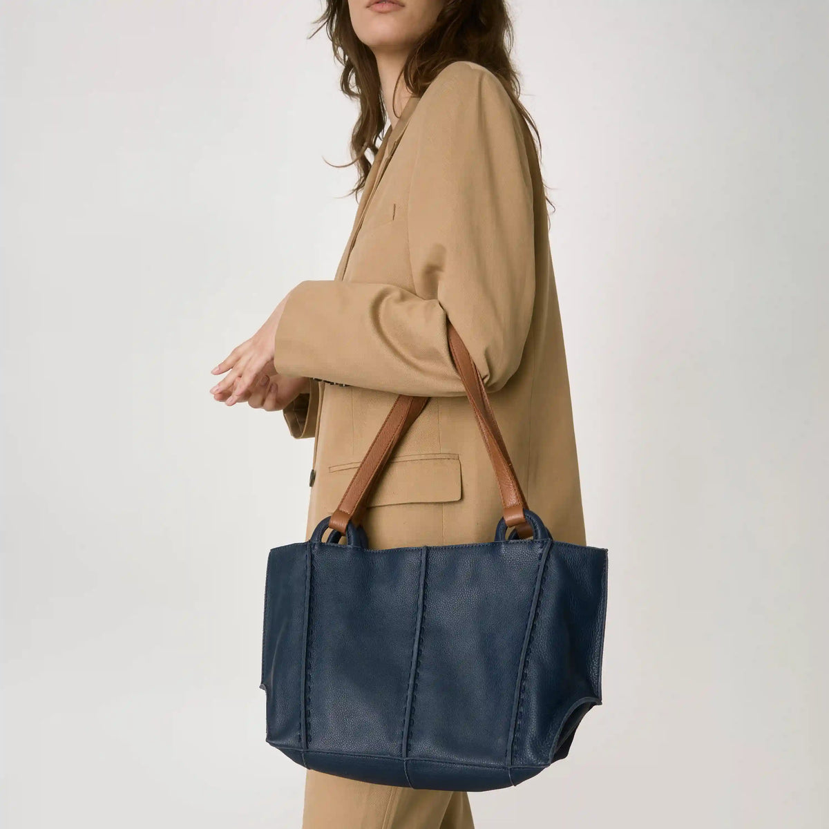 Los Feliz Satchel - Leather - Indigo