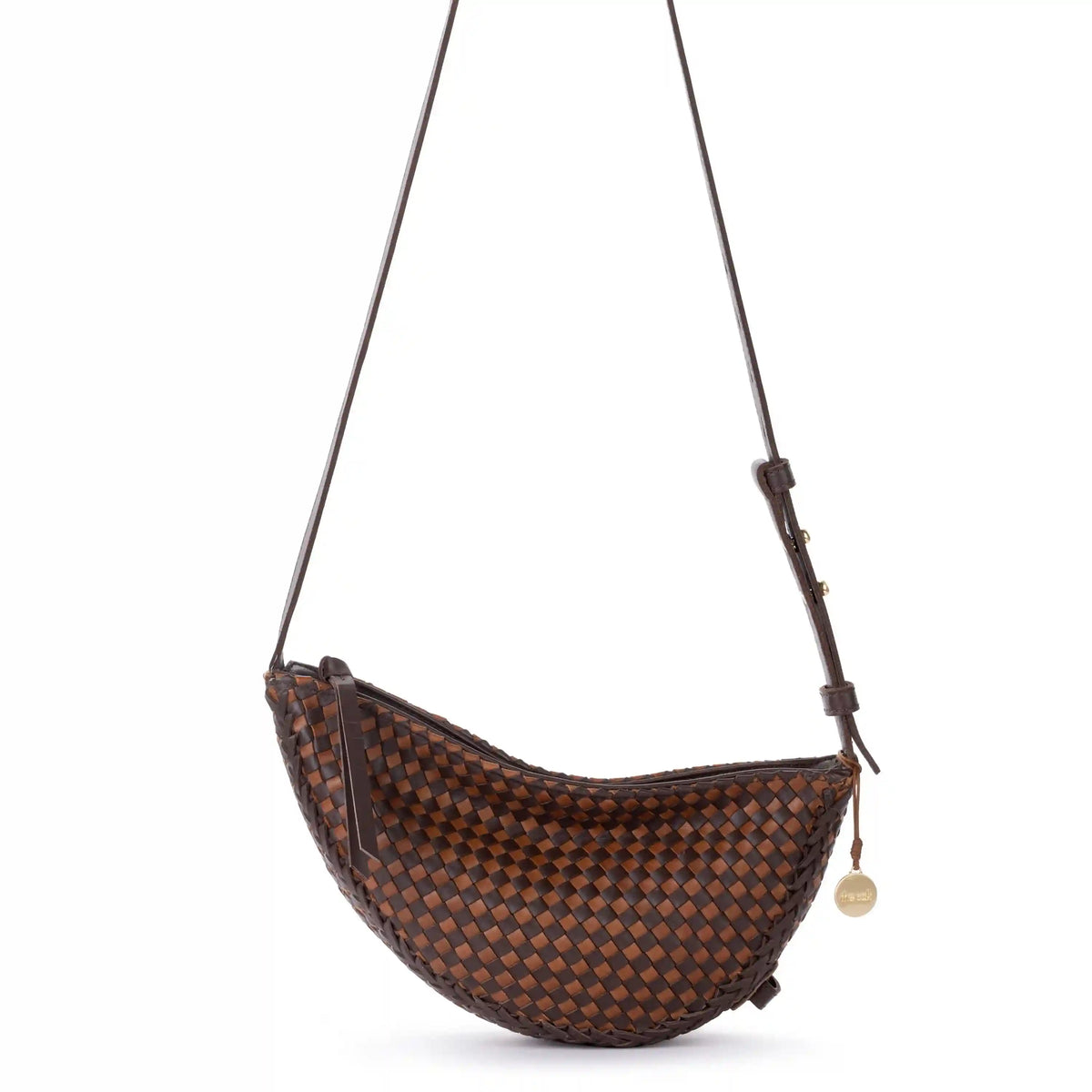 Tess Sling - Leather - Woven Mahogany Cognac