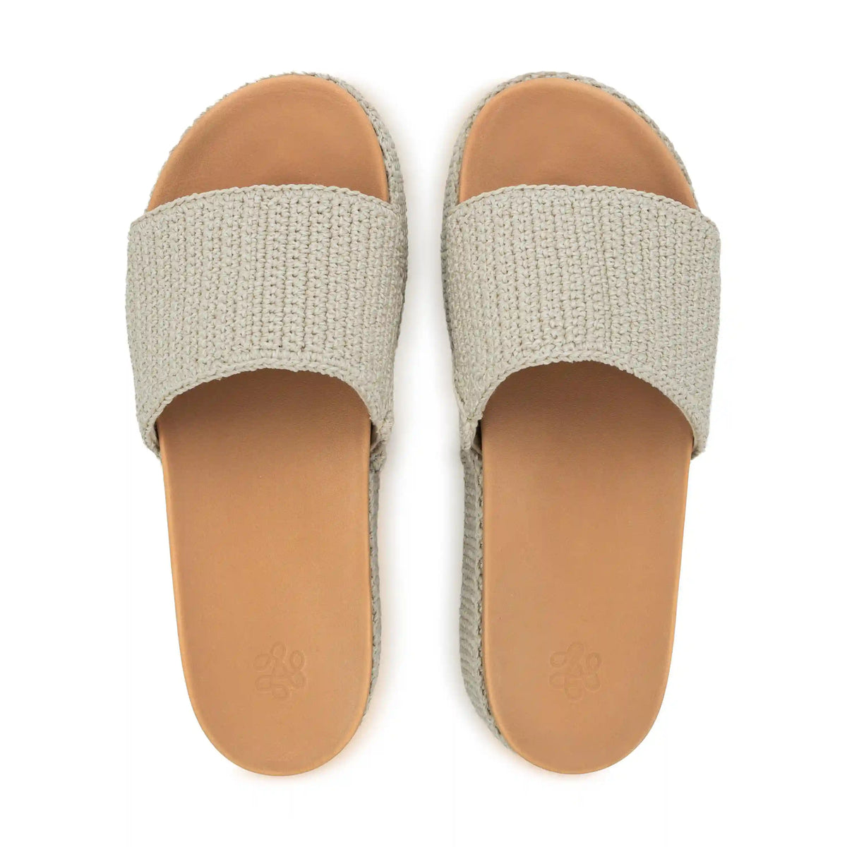 Olivia Platform Sandal - Hand Crochet - Ecru