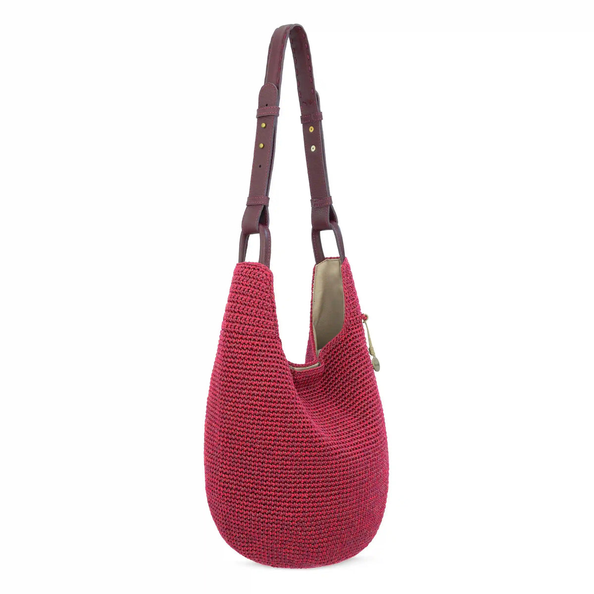 Los Feliz 120 Hobo - Hand Crochet - Black Cherry Static