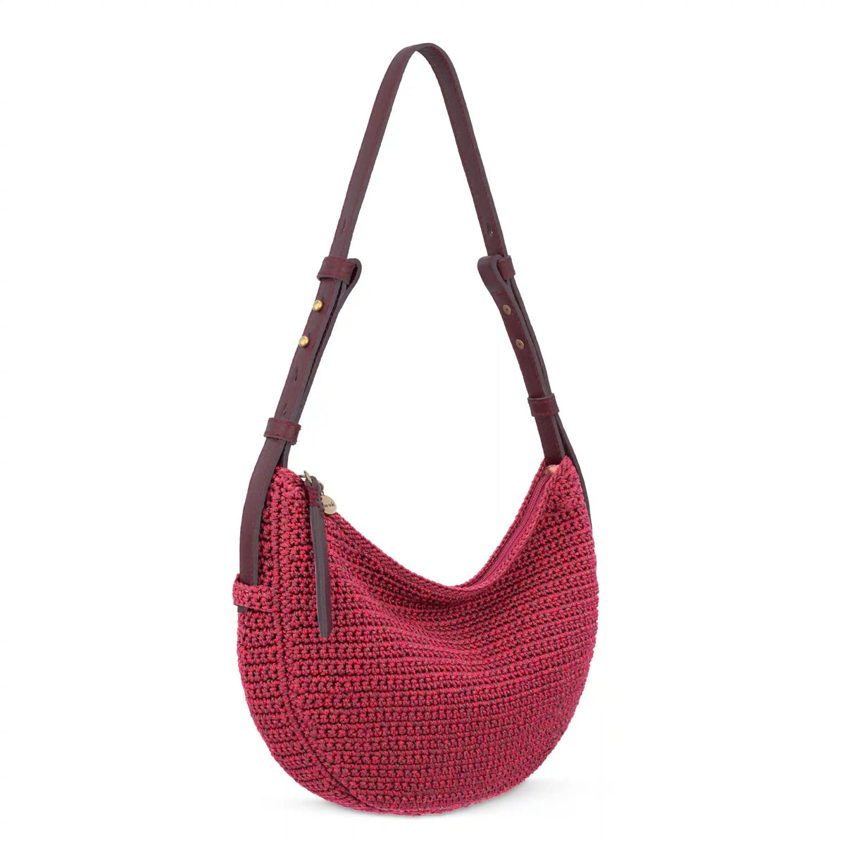 Tess Shoulder Bag - Hand Crochet - Black Cherry Static