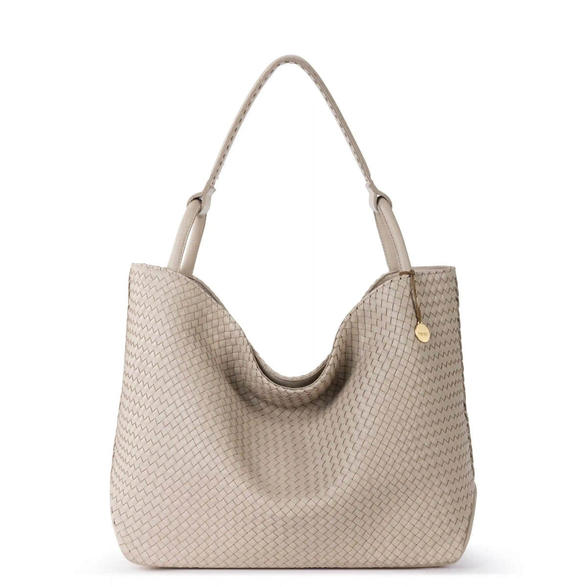 Los Feliz Large Tote - Leather - Woven Sand