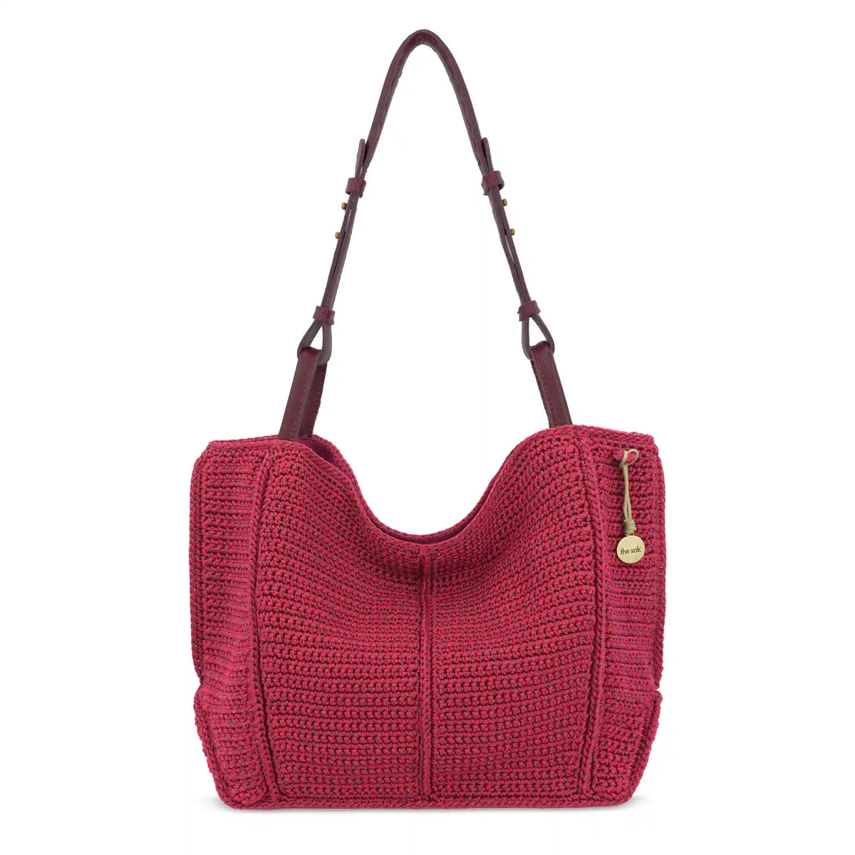 Los Feliz Medium Tote - Hand Crochet - Black Cherry Static