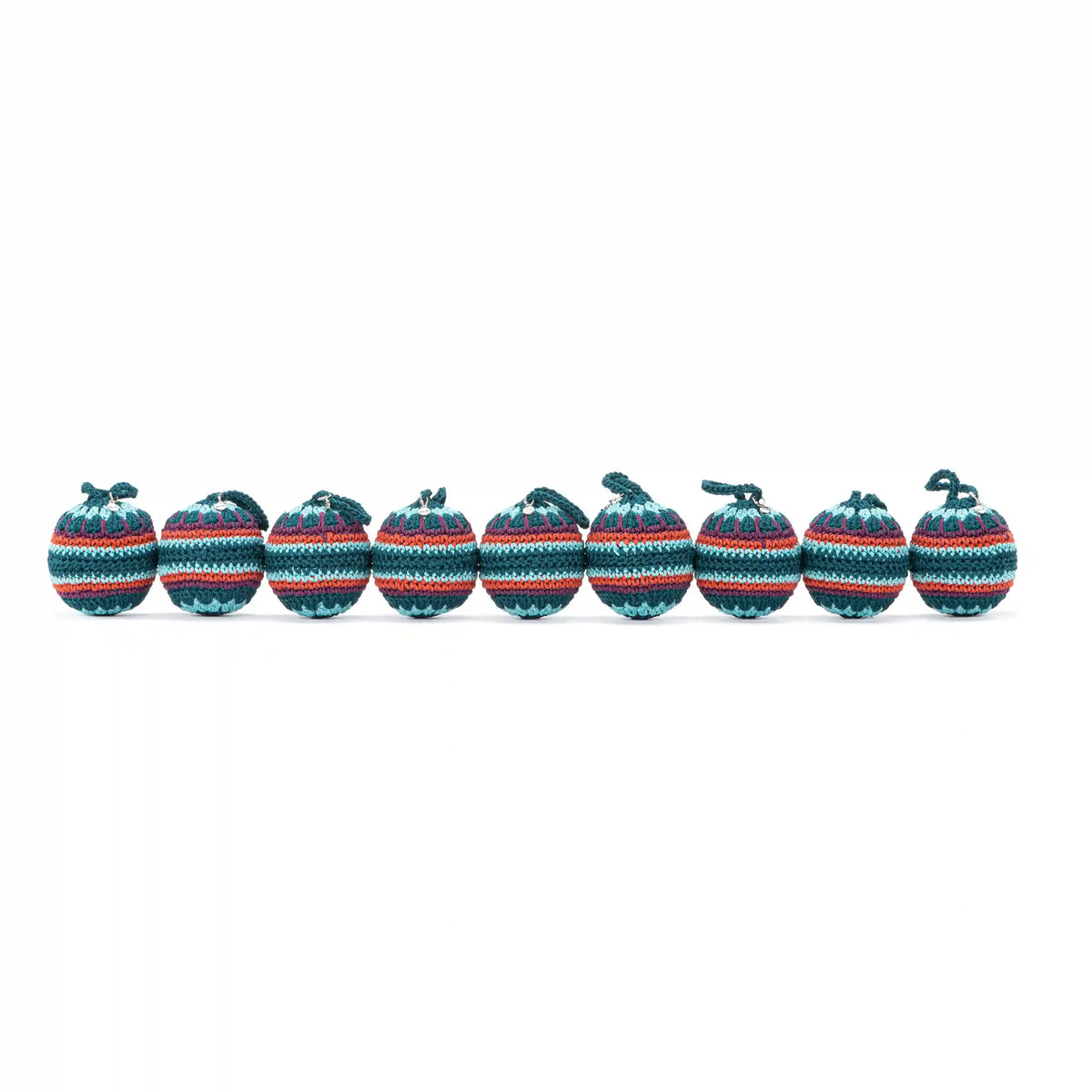 9 Piece Ornament Set - Hand Crochet - Granny Multi