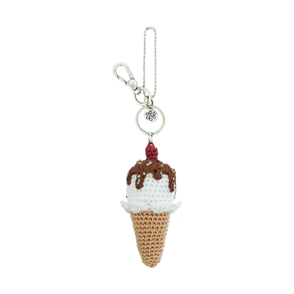 Yarnicharmz Dangle - Hand Crochet - Vanilla Ice Cream