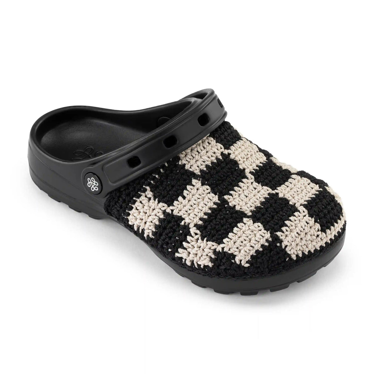 Bolo Clog - Hand Crochet - Black Check