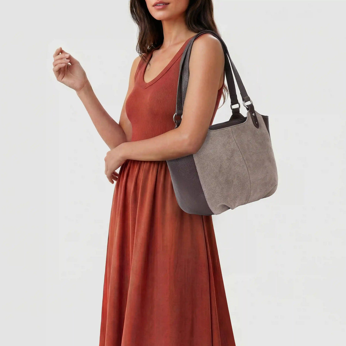 Bolinas Satchel - Leather - Mushroom Suede