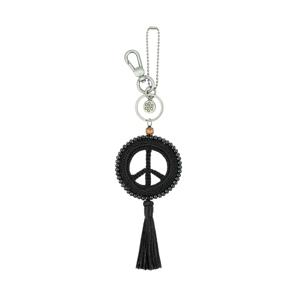 Yarnicharmz Dangle - Hand Crochet - Black Tonal Peace