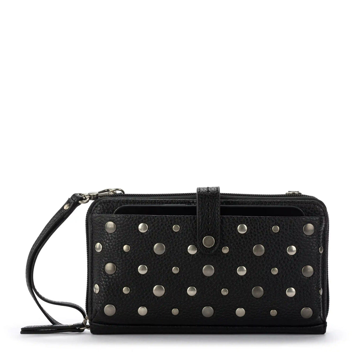Iris Smartphone Wallet - Leather - Black Silver Stud