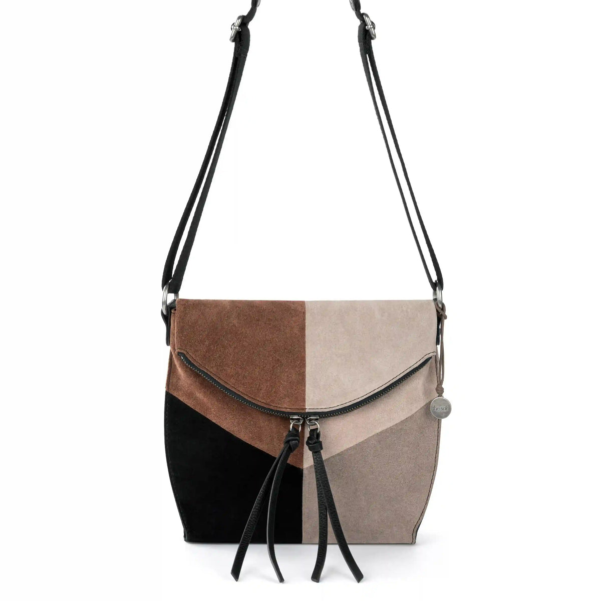 Silverlake Flap Crossbody - Leather - Neutral Suede Block